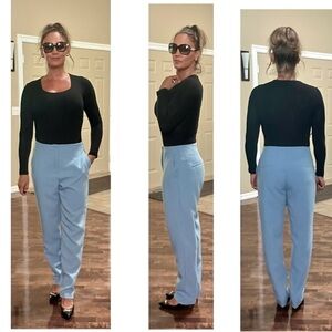 Dynamite Lina Full Length Slim Pants -Ashley Blue Sz 8 pronounced seams pockets